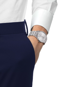 Simulation of the watch Tissot Chemin des Tourelles Powermatic 80 39 mm on a wrist