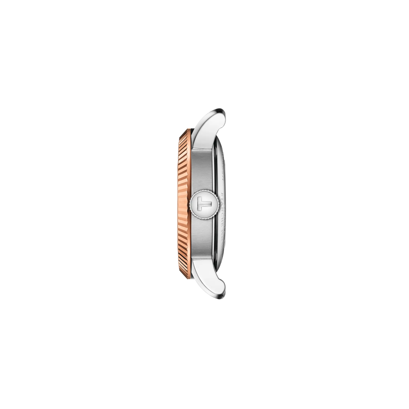 Profile view of the watch case Tissot Le Locle 29mm 18k Gold Bezel