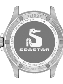 Back view of the watch case 티쏘 씨스타 1000 쿼츠 GMT