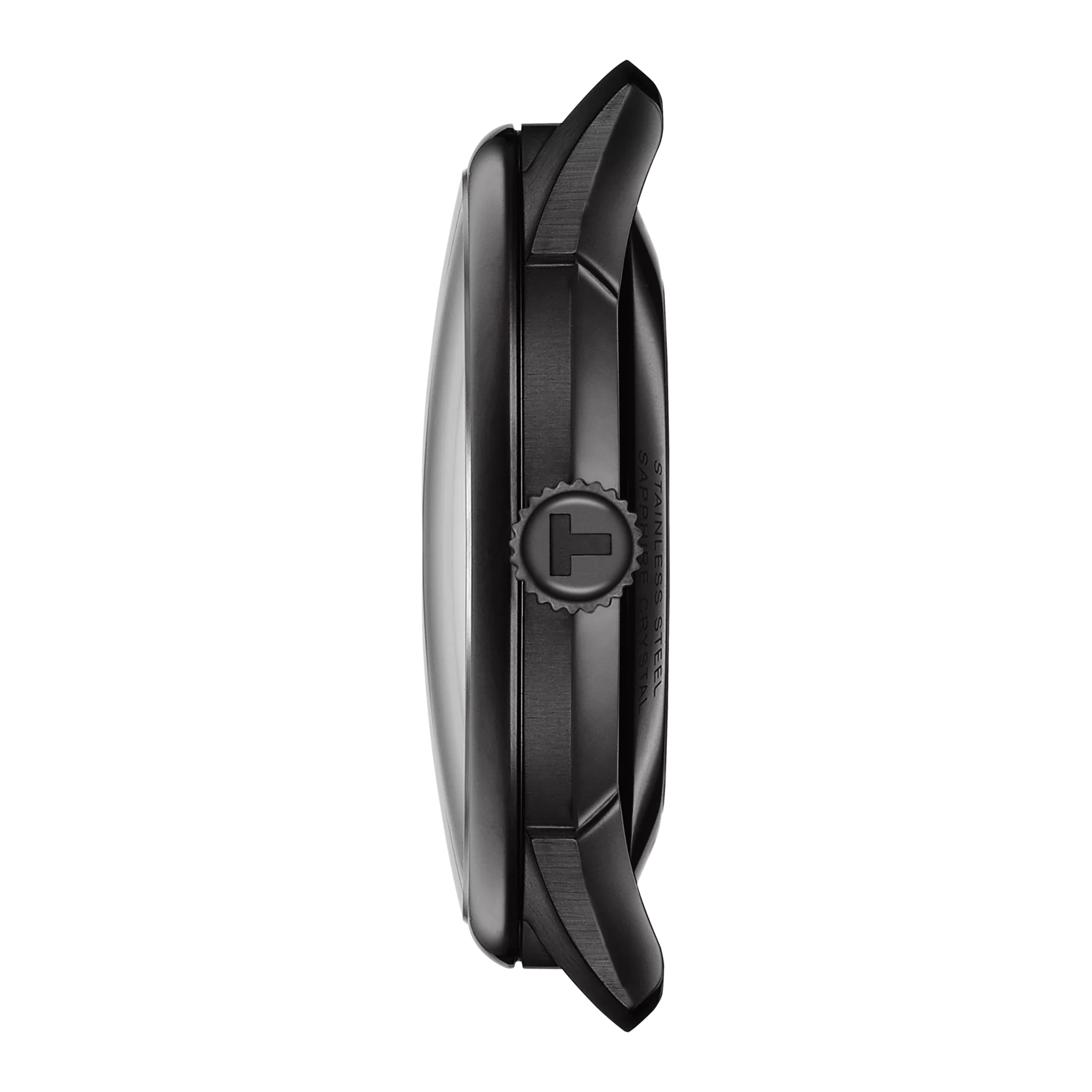 Profile view of the watch case Tissot Chemin Des Tourelles Skeleton