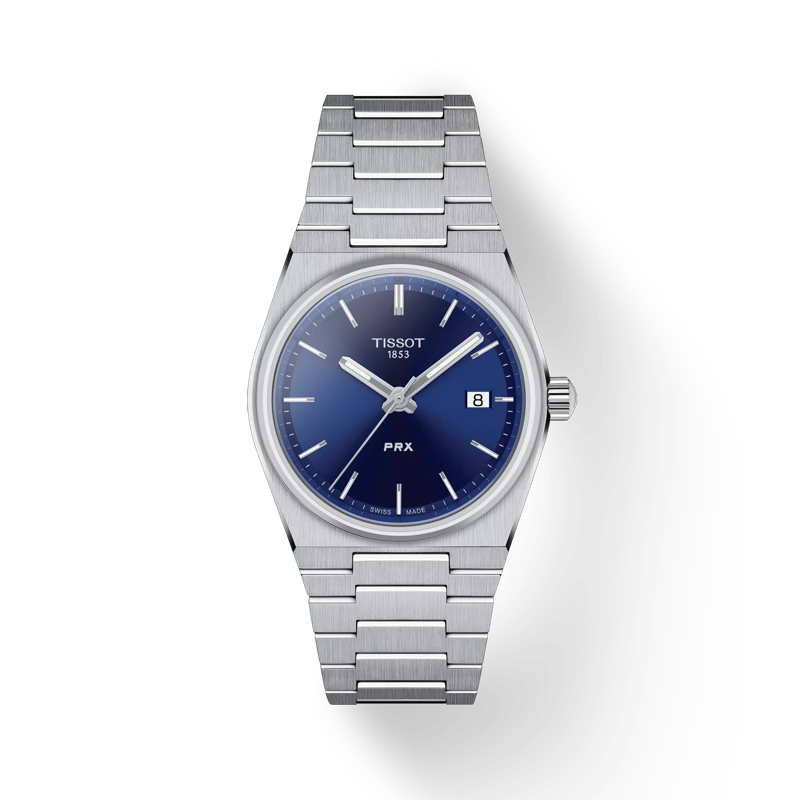 Front view of the watch 티쏘 PRX 35mm with shadow