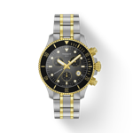 Vue de face de la montre Tissot Seastar 1000 Quartz Chronograph 38mm avec ombre