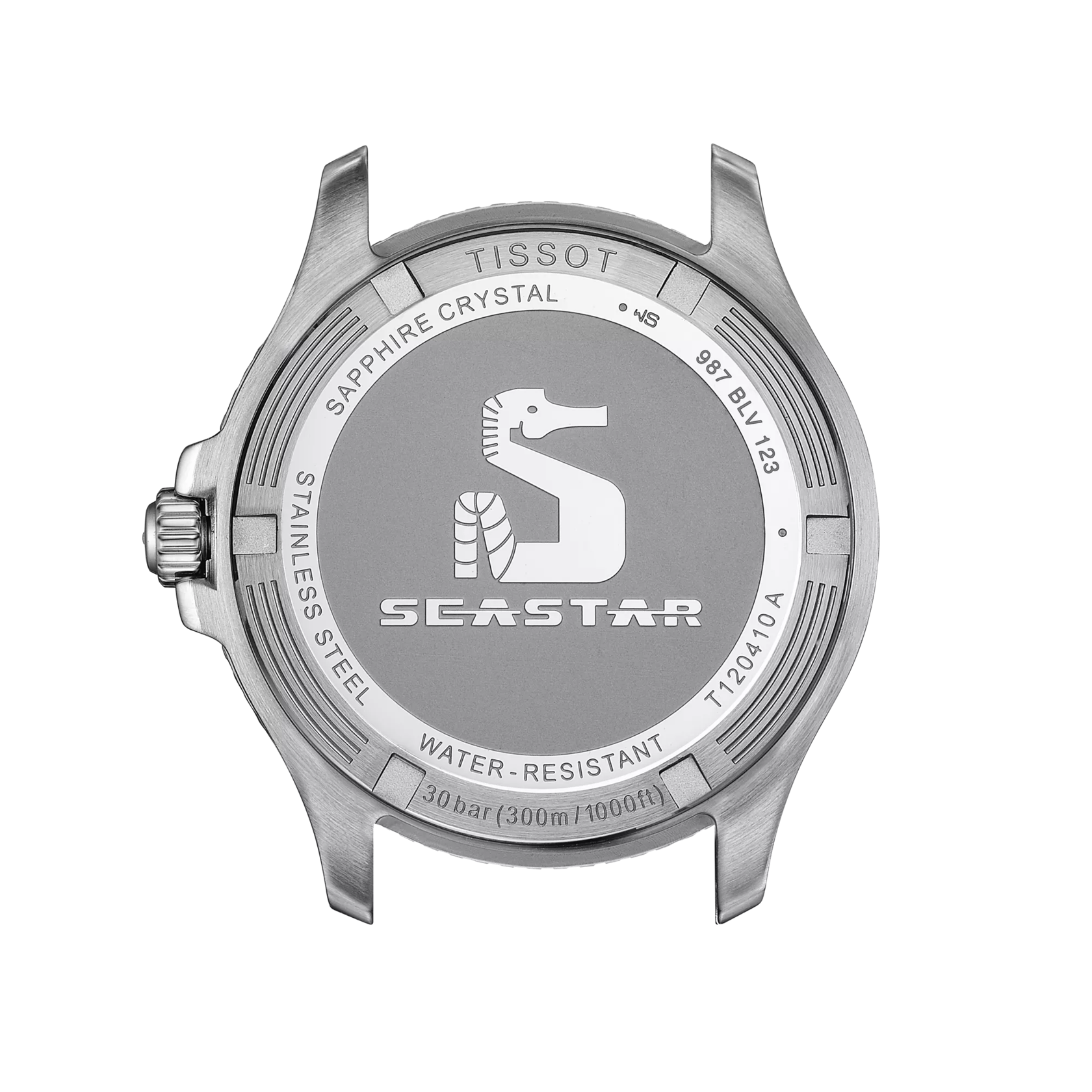 Back view of the watch case Tissot Seastar 1000 40mm
