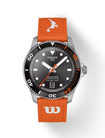 Front view of the watch Tissot Seastar Wilson WNBA with shadow