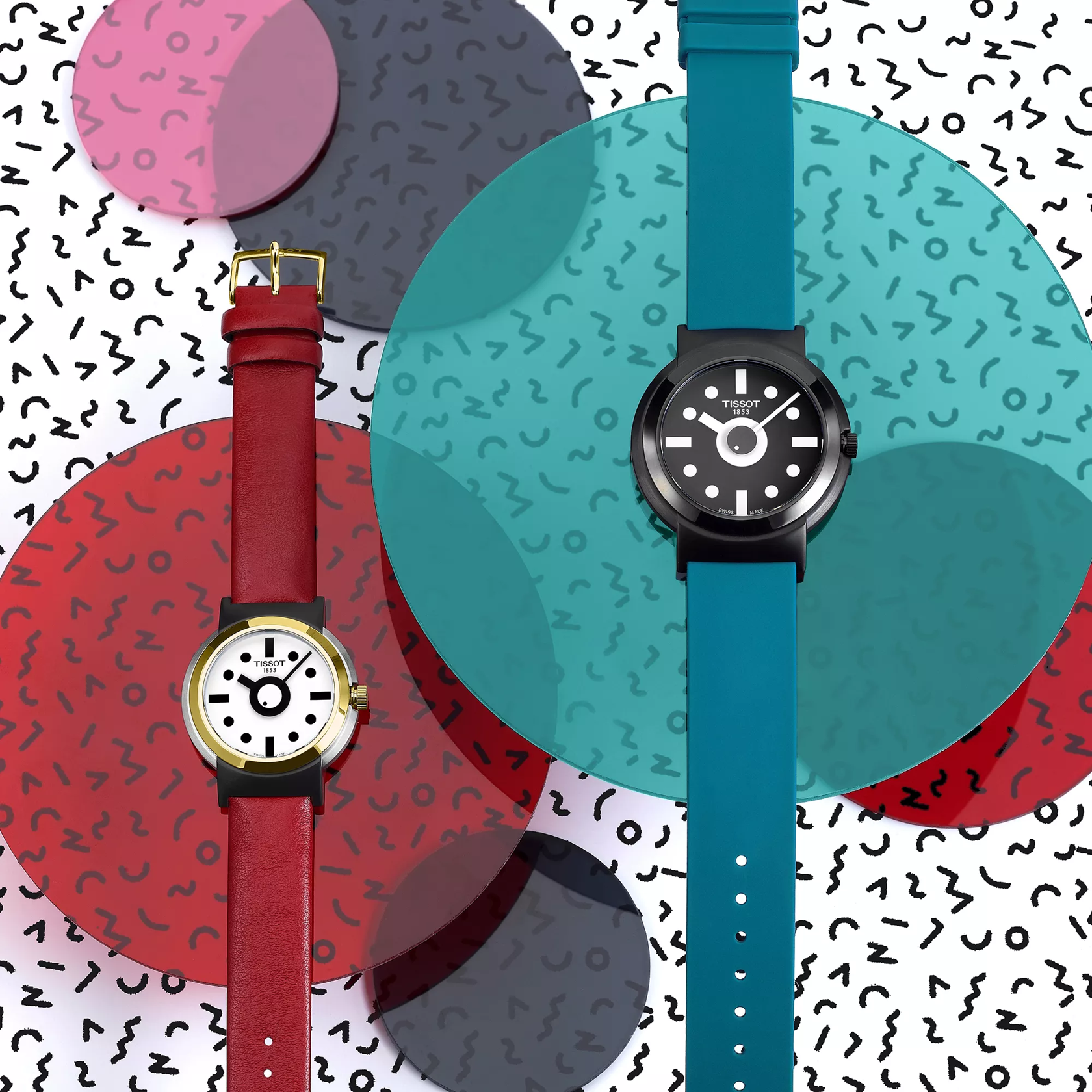 Tissot Heritage Memphis Gent watch on a colored background