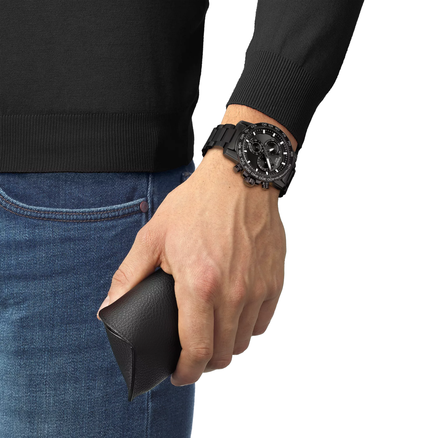 Simulation of the watch Tissot Supersport Chrono on a wrist