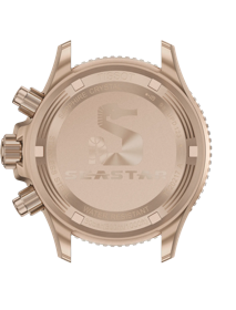 Back view of the watch case Tissot Seastar 1000 Quartz Chronograph 38mm