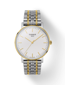 Front view of the watch Tissot Everytime 38mm with shadow