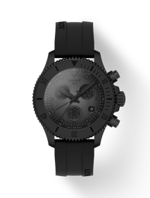 Front view of the watch Tissot Seastar 1000 Quartz Chronograph 38mm with shadow