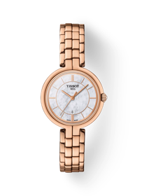Front view of the watch Tissot Flamingo with shadow