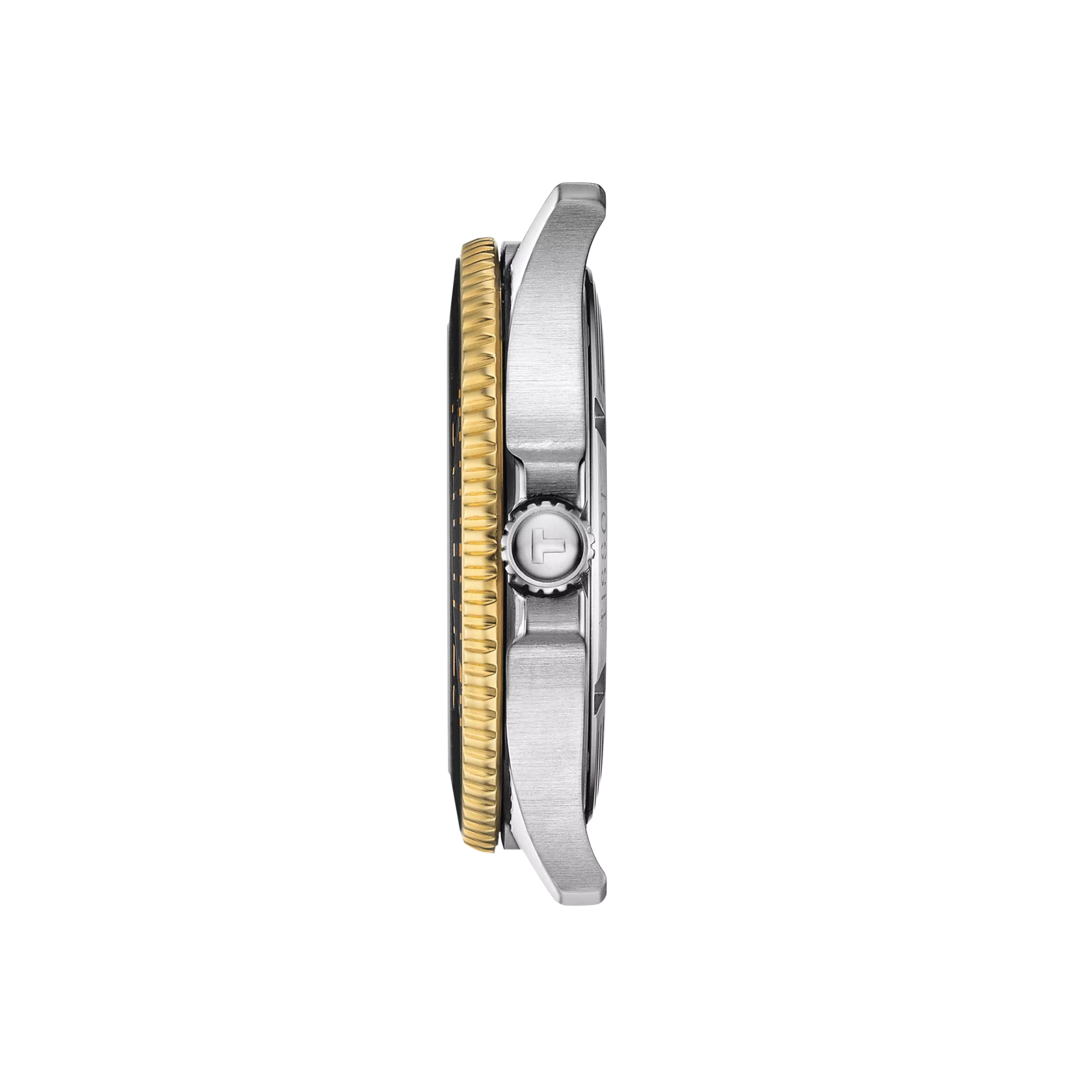 Profile view of the watch case Tissot Seastar 1000 40mm