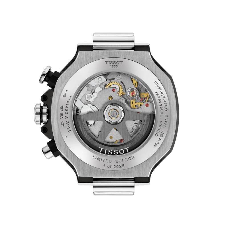 Back view of the watch case Tissot T-Race MotoGP Automatic Chronograph (2025)