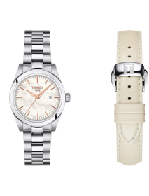 Front view of the watch Tissot T-My Lady with additional bracelet
