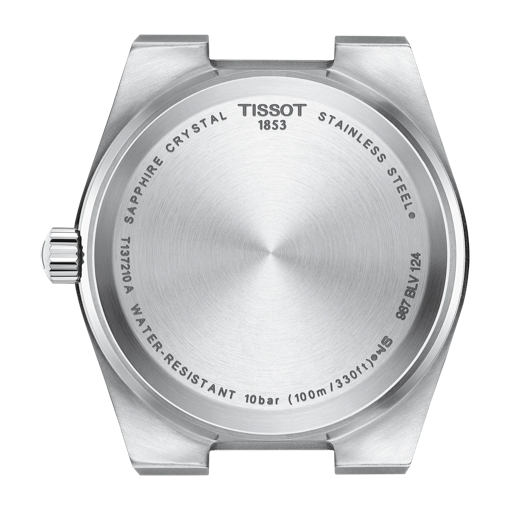 Back view of the watch case Tissot PRX Quartz 35mm