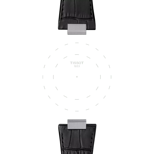 Focus on the lugs of Tissot Official Black PRX 42mm leather strap