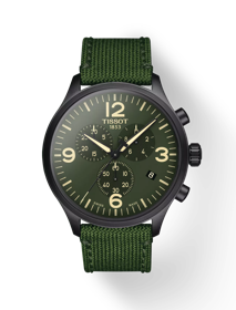 Front view of the watch Tissot Chrono XL with shadow