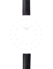 Focus on the lugs of Tissot Official Black Leather Strap Lugs 19 mm