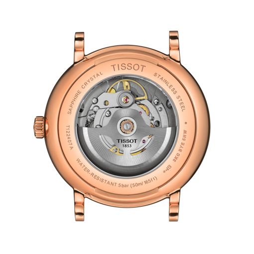 Back view of the watch case Tissot Carson Premium Powermatic 80