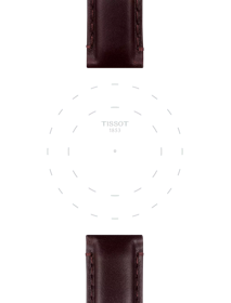 Zoom auf die Gehäusehörner von Original Tissot Lederarmband braun Bandanstoß 20 mm