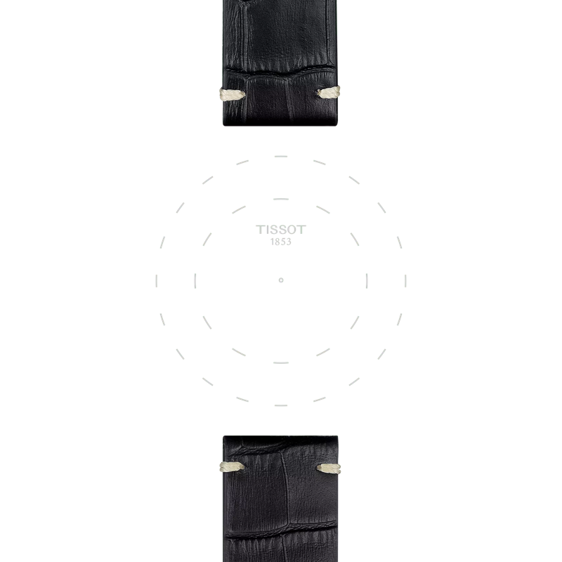 Focus sulle anse di Cinturino Tissot ufficiale nero in pelle ansa 22 mm