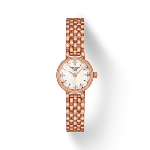 Front view of the watch 티쏘 러블리 라운드 with shadow