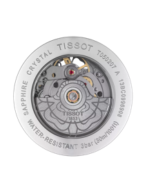 Vue arrière du boîtier de la montre Tissot Lady Heart Powermatic 80