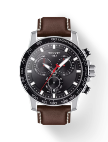 Front view of the watch Tissot Supersport Chrono with shadow