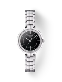 Front view of the watch Tissot Flamingo with shadow