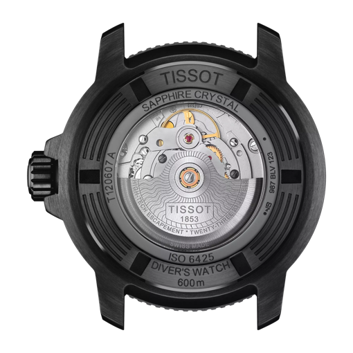 Vista posterior de la caja del reloj Tissot Seastar 2000 Professional Powermatic 80