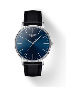 Vorderansicht der Uhr Tissot Everytime 40mm mit Schatten
