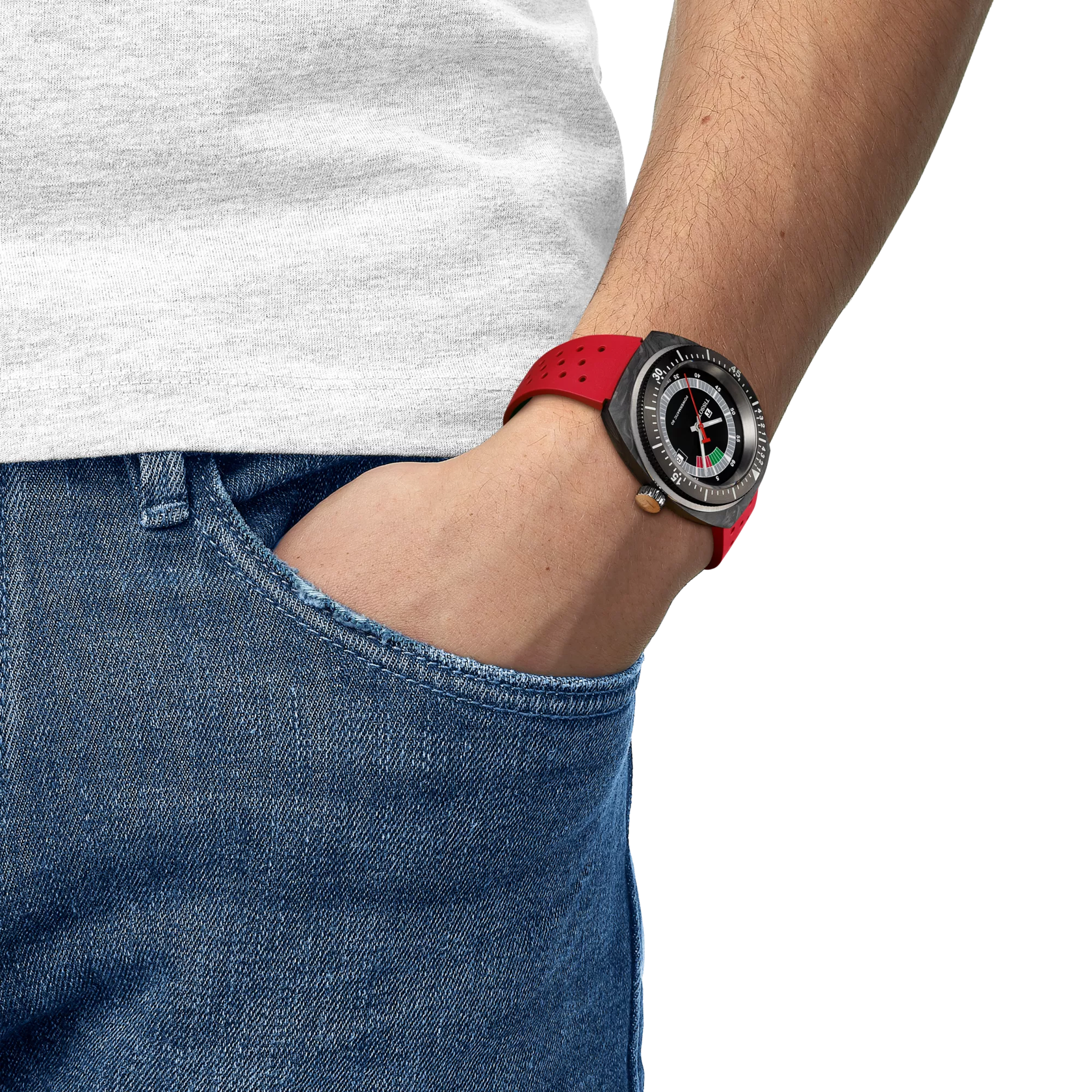 Simulation of the watch Tissot Sideral S Powermatic 80 on a wrist