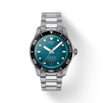 Front view of the watch Tissot Seastar 1000 Powermatic 80 40mm with shadow