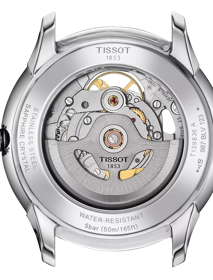 Back view of the watch case Tissot Chemin Des Tourelles Skeleton