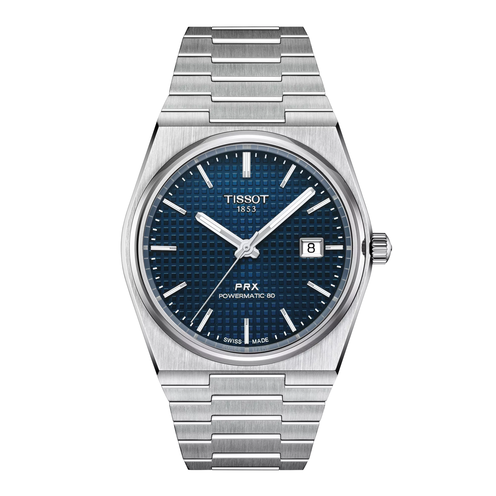 Vista frontale orologio Tissot PRX Powermatic 80 40mm