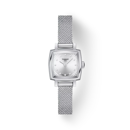 Front view of the watch Tissot Lovely Square with shadow