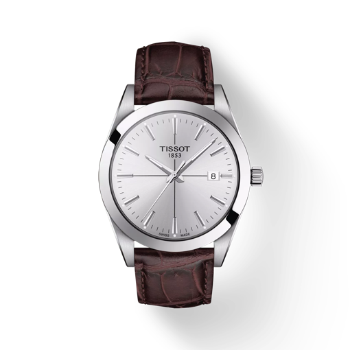 Front view of the watch Tissot Gentleman with shadow