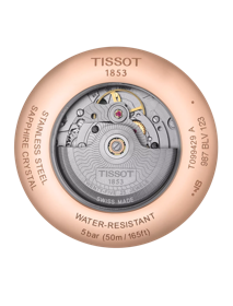 Back view of the watch case Tissot Chemin des Tourelles Powermatic 80 GMT