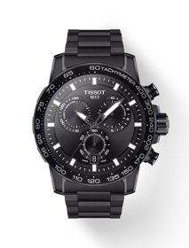 Front view of the watch Tissot Supersport Chrono with shadow