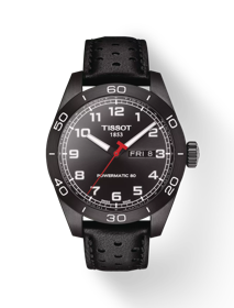 Front view of the watch Tissot PRS 516 Powermatic 80 with shadow