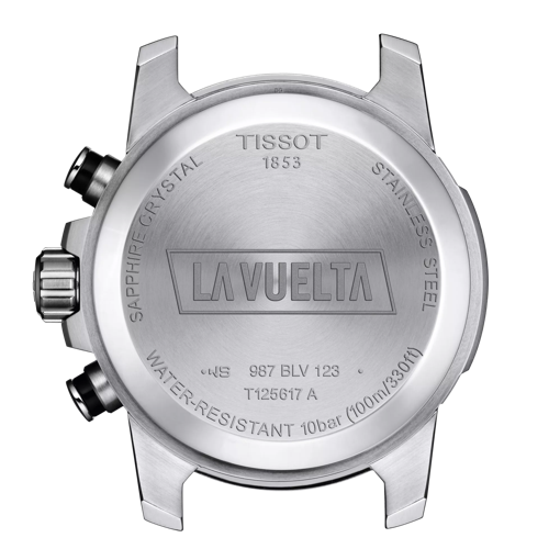 Back view of the watch case Tissot Supersport Chrono Vuelta Special Edition