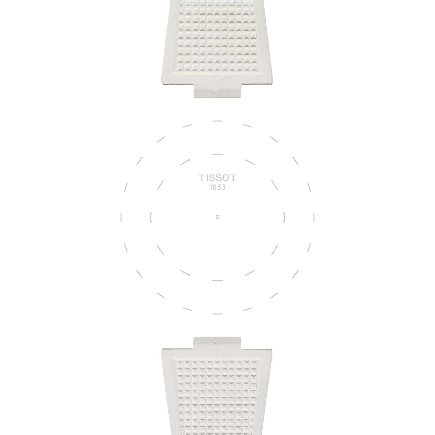 Focus on the lugs of Tissot Official White PRX 40mm Rubber Strap