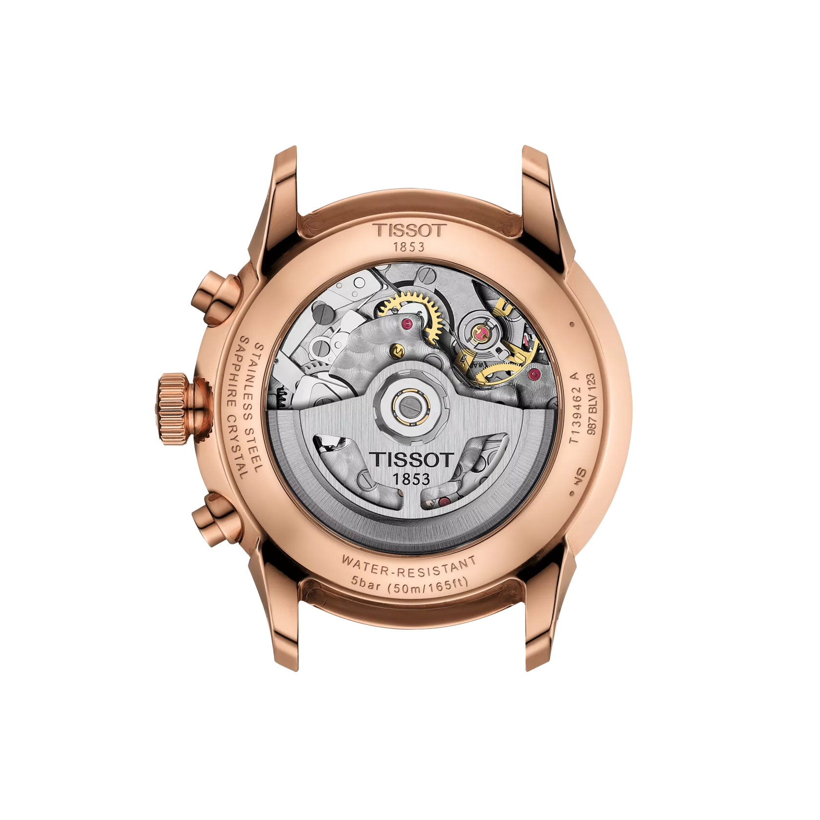 Back view of the watch case Tissot Chemin Des Tourelles Automatic Chronograph