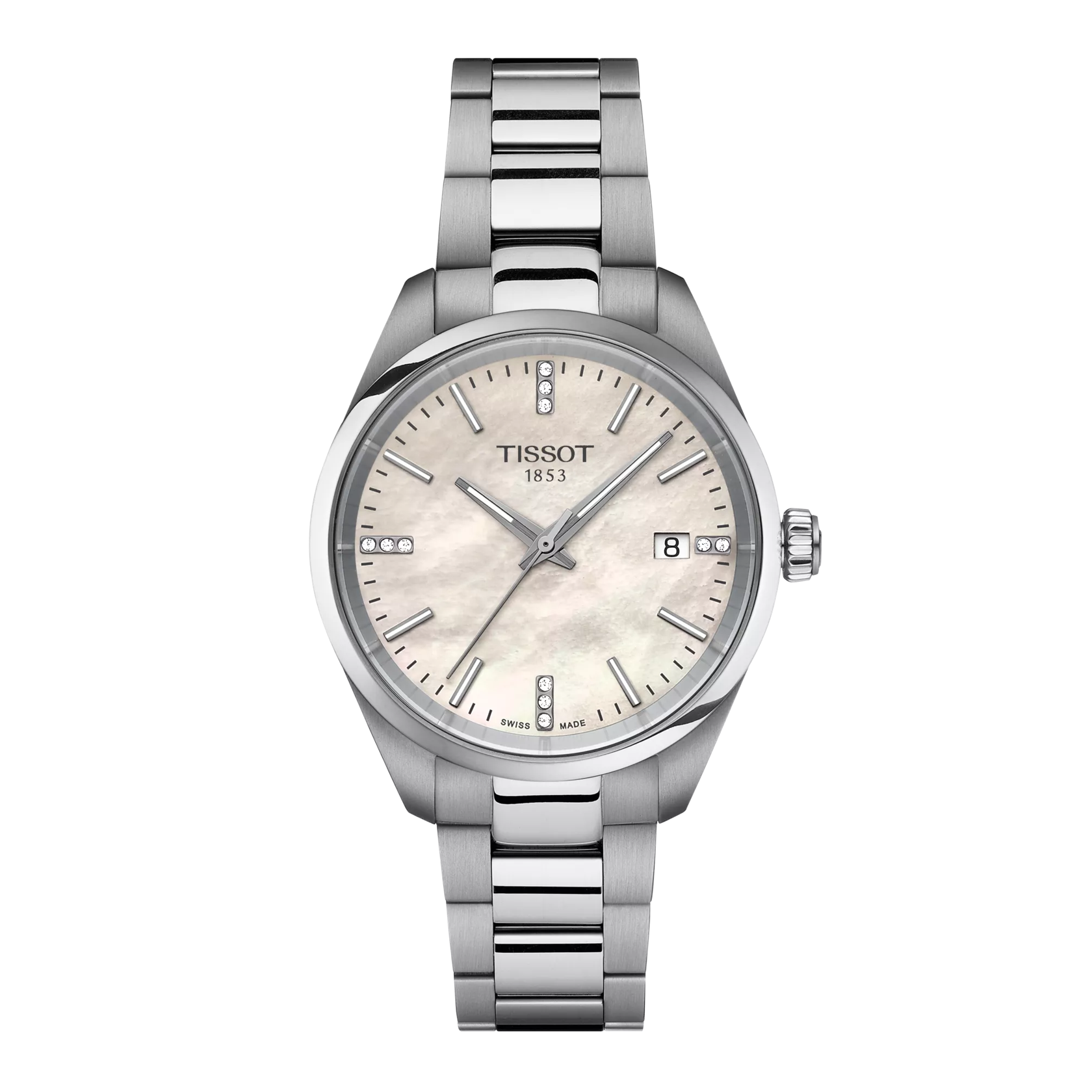 Vue de face de la montre Tissot PR 100 Quartz 34mm