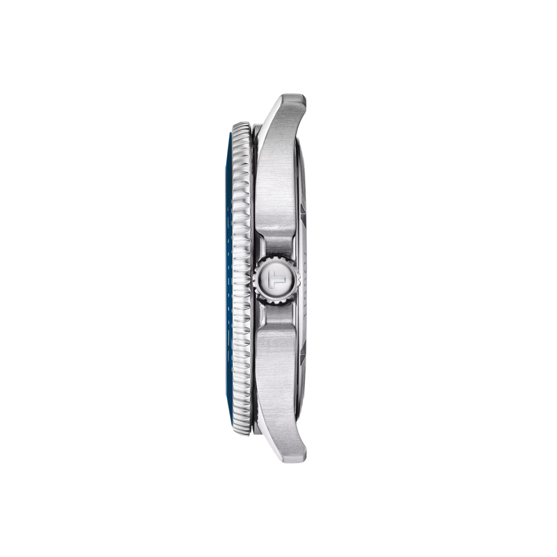 Profile view of the watch case Tissot Seastar 1000 40mm