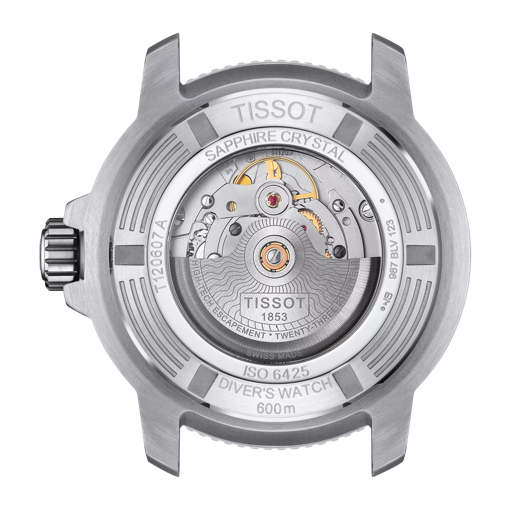 Back view of the watch case Tissot Seastar 2000 Professional Powermatic 80