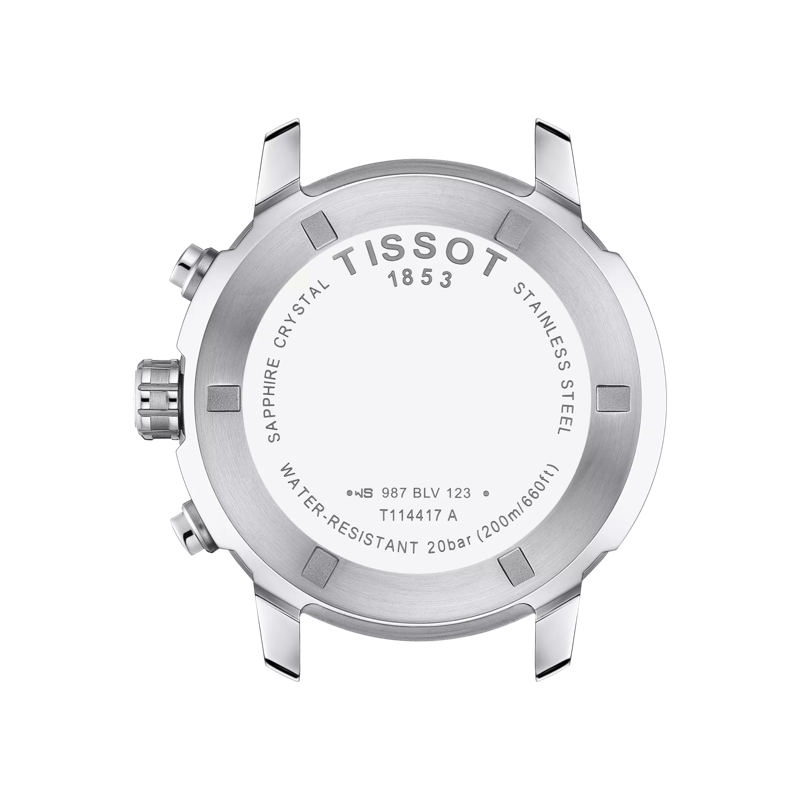 Back view of the watch case Tissot PRC 200 Chronograph