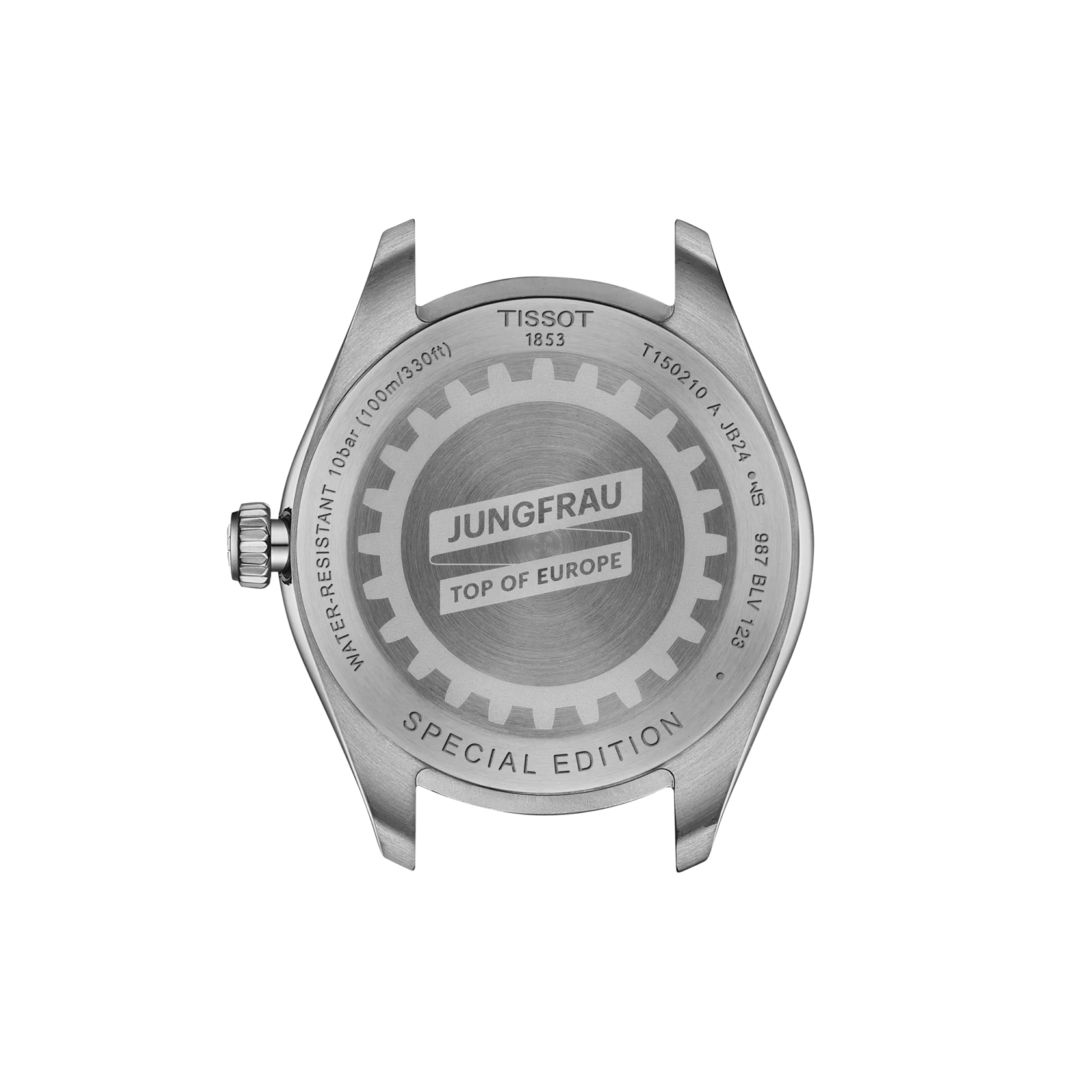 Back view of the watch case Tissot PR 100 Jungfraubahn Quartz 34mm