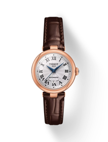 Vista frontal del reloj Tissot Bellissima Automatic con sombra