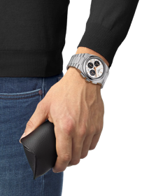 Simulation of the watch Tissot PRX Automatic Chronograph 42mm on a wrist