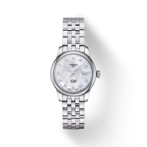 Vue de face de la montre Tissot Le Locle Automatic Lady (29.00) avec ombre